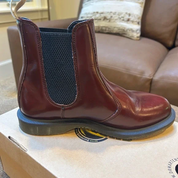 Dr. Martens Burgundy Ankle Boots - Picture 3 of 7